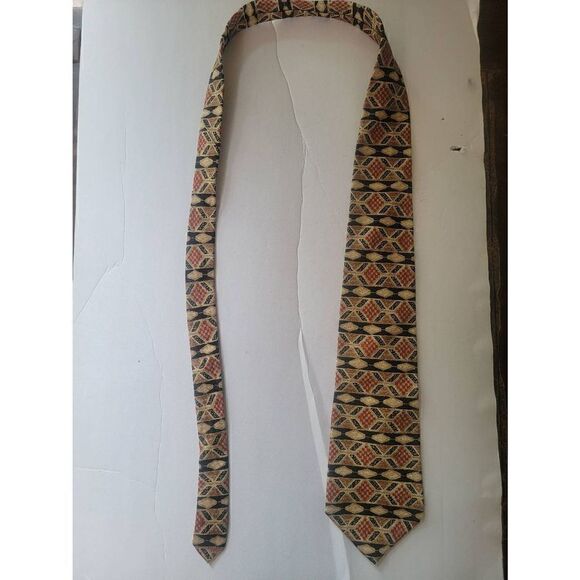 Vintage Peter Paul For Nordstrom Men's Multicolor Aztec Ethnic Italian Silk Tie - Picture 1 of 4